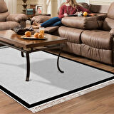 Alanur Home Kaymaz Taban Djt Banyo Mutfak Salon Halı Star Pamuk Saçaklı Dokuma Desen E5001