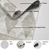 Dekoreko Kaymaz Taban Djt Mutfak Halısı Trend Saçaklı İskandinav F5131