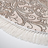 Dekoreko Kaymaz Taban Djt Banyo Halısı Yıldız Deri Saçaklı Oval Modern 1488