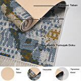 Dekoreko Kaymaz Taban Djt Salon Halısı Yıldız Deri Saçaklı Modern M5015