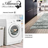 Dekoreko Kaymaz Taban Djt Mutfak Halısı Yıldız Deri İskandinav F5080 Silver