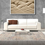 Dekoreko Kaymaz Taban Djt Salon Halısı Yıldız Deri Saçaklı İskandinav F5139