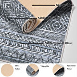 Dekoreko Kaymaz Taban Djt Mutfak Halısı Yıldız Deri İskandinav F5087