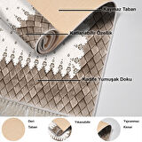 Dekoreko Kaymaz Taban Djt Mutfak Halısı Yıldız Deri Saçaklı Modern 1529