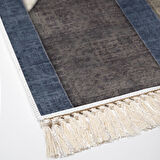 Dekoreko Kaymaz Taban Djt Banyo Halısı Yıldız Deri Saçaklı Modern S6505