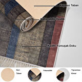 Dekoreko Kaymaz Taban Djt Banyo Halısı Yıldız Deri Saçaklı Modern S6505