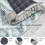 Dekoreko Kaymaz Taban Djt Salon Halısı Star Pamuk Saçaklı Oval İskandinav F5124