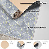 Dekoreko Kaymaz Taban Djt Salon Halısı Yıldız Deri Saçaklı Modern 627M