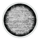 Dekoreko Kaymaz Taban Djt Salon Halısı Yıldız Deri Saçaklı Yuvarlak Modern 1342