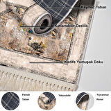 Dekoreko Kaymaz Taban Djt Salon Halısı Star Pamuk Saçaklı Modern 729