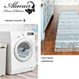 Dekoreko Kaymaz Taban Djt Mutfak Halısı Star Pamuk Saçaklı İskandinav F5082