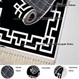 Dekoreko Kaymaz Taban Djt Mutfak Halısı Star Pamuk Saçaklı Modern F5035