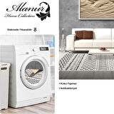 Dekoreko Kaymaz Taban Djt Salon Halısı Yıldız Deri Saçaklı İskandinav F5086