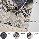 Dekoreko Kaymaz Taban Djt Mutfak Halısı Star Pamuk Saçaklı Modern 1675