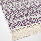 Dekoreko Kaymaz Taban Djt Mutfak Halısı Yıldız Deri Saçaklı İskandinav F5082