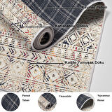 Dekoreko Kaymaz Taban Djt Salon Halısı Star Pamuk İskandinav F5139