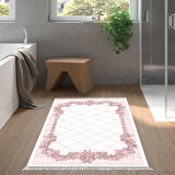 Dekoreko Kaymaz Taban Djt Banyo Halısı Yıldız Deri Saçaklı Modern 748