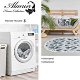 Dekoreko Kaymaz Taban Djt Salon Halısı Star Pamuk Saçaklı Oval İskandinav F5136