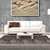 Dekoreko Kaymaz Taban Djt Salon Halısı Yıldız Deri Saçaklı Modern 1911