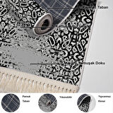 Dekoreko Kaymaz Taban Djt Salon Halısı Star Pamuk Saçaklı İskandinav Mu123