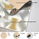 Dekoreko Kaymaz Taban Djt Mutfak Halısı Yıldız Deri Saçaklı Modern S1030