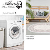 Dekoreko Kaymaz Taban Djt Salon Halısı Star Pamuk Saçaklı Oval Modern M5076