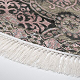 Dekoreko Kaymaz Taban Djt Salon Halısı Yıldız Deri Saçaklı Yuvarlak Modern 659M