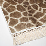 Dekoreko Kaymaz Taban Djt Mutfak Halısı Yıldız Deri Saçaklı Modern 1910