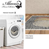 Dekoreko Kaymaz Taban Djt Salon Halısı Star Pamuk Saçaklı Modern E4052 Krem Oranj Kırmızı