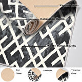 Dekoreko Kaymaz Taban Djt Mutfak Halısı Yıldız Deri İskandinav S5039