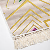 Dekoreko Kaymaz Taban Djt Mutfak Halısı Yıldız Deri Saçaklı Modern P1337