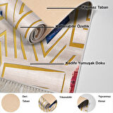 Dekoreko Kaymaz Taban Djt Mutfak Halısı Yıldız Deri Saçaklı Modern P1337