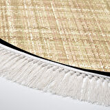 Alanur Home Kaymaz Taban Djt Banyo Mutfak Salon Halı  Trend Saçaklı Yuvarlak Dokuma Desen E5007