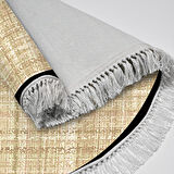 Alanur Home Kaymaz Taban Djt Banyo Mutfak Salon Halı  Trend Saçaklı Yuvarlak Dokuma Desen E5007