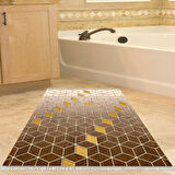 Dekoreko Kaymaz Taban Djt Banyo Halısı Trend Saçaklı Modern 719