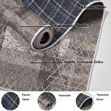 Dekoreko Kaymaz Taban Djt Mutfak Halısı Star Pamuk İskandinav F5132