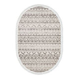 Dekoreko Kaymaz Taban Djt Banyo Halısı Trend Saçaklı Oval İskandinav F5078