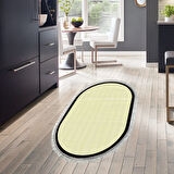 Alanur Home Kaymaz Taban Djt Banyo Mutfak Salon Halı Star Pamuk Saçaklı Oval Dokuma Desen E5007