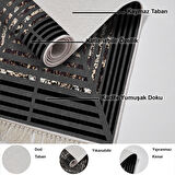 Dekoreko Kaymaz Taban Djt Salon Halısı Trend Saçaklı Modern M5132