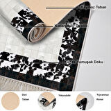 Dekoreko Kaymaz Taban Djt Mutfak Halısı Yıldız Deri Saçaklı Modern 1495