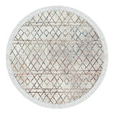 Dekoreko Kaymaz Taban Djt Salon Halısı Trend Saçaklı Yuvarlak İskandinav F5079