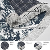 Dekoreko Kaymaz Taban Djt Banyo Halısı Star Pamuk Saçaklı Oval İskandinav F5128