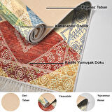 Dekoreko Kaymaz Taban Djt Salon Halısı Yıldız Deri Saçaklı İskandinav S5047