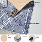 Dekoreko Kaymaz Taban Djt Mutfak Halısı Yıldız Deri Saçaklı Modern M5003