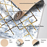 Dekoreko Kaymaz Taban Djt Mutfak Halısı Yıldız Deri Modern M5026