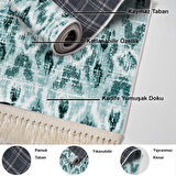 Dekoreko Kaymaz Taban Djt Mutfak Halısı Star Pamuk Saçaklı İskandinav F5136