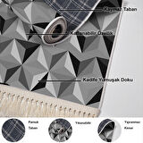 Dekoreko Kaymaz Taban Djt Mutfak Halısı Star Pamuk Saçaklı Modern 1944