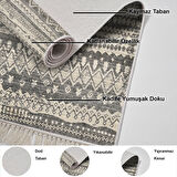 Dekoreko Kaymaz Taban Djt Mutfak Halısı Trend Saçaklı İskandinav F5080