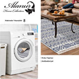 Dekoreko Kaymaz Taban Djt Salon Halısı Yıldız Deri Saçaklı İskandinav F5082