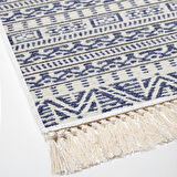 Dekoreko Kaymaz Taban Djt Salon Halısı Yıldız Deri Saçaklı İskandinav F5082